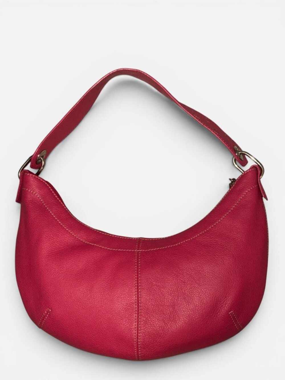 The Sak Small Hobo Pink Pebbled Leather Shoulder Bag Heart Strap Contrast Stitch - Picture 5 of 9